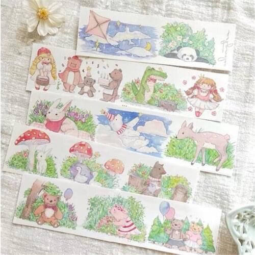 Lovely Panda Girl Washi Tapes Bullet Journal Masking Tape Adhesive Tape DIY Scrapbooking Washi Stickers