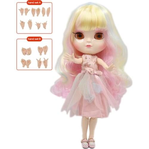 Cute ICY 1/6 joint body doll 30cm high,Pink mixed purple long hair ,including hand set AB Gift for girls. No.BL1049/1017