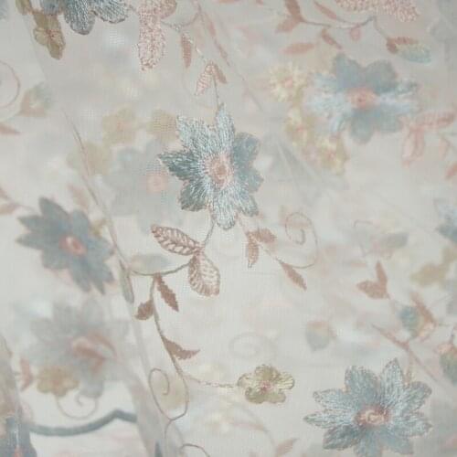 GLace 3Y/lot fashion colour embroidery lace flower soft mesh fabric for girl dress curatin cloth decoration TX1229