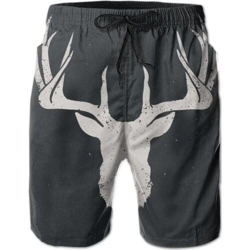 Mens Swimming Shorts Swimwear Vintage Deer Head Men Trunks Swimsuit Man Beach Wear Short Pants Bermuda Boardshorts