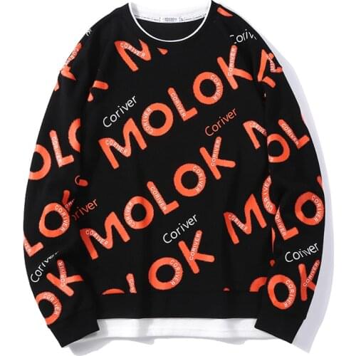 Men Autumn New Letter O-Neck Printed Hedging Sweatshirt 2021 Mens Casual Fashion Sweater Brand Clothing New Arrivals Hot Sale
