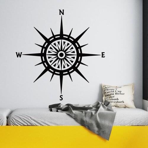 Compass wall decal living room decor nautical compass rose Wall sticker north south east west decal nursery Room decor B119