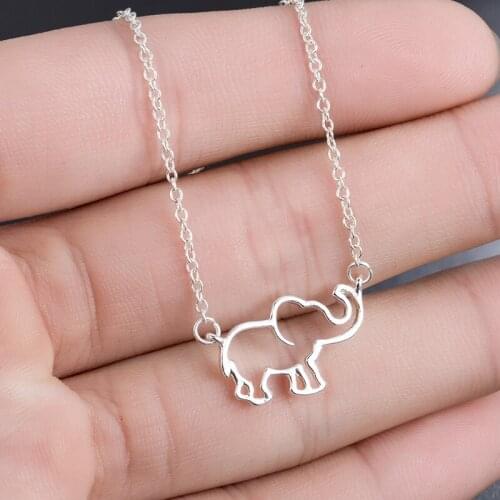 Yiustar 2021 New Fashion Cute Elephant Necklace for Women Girls Jewelry Hollow Chain Elephant Animal Necklace Gifts Bijoux Femme
