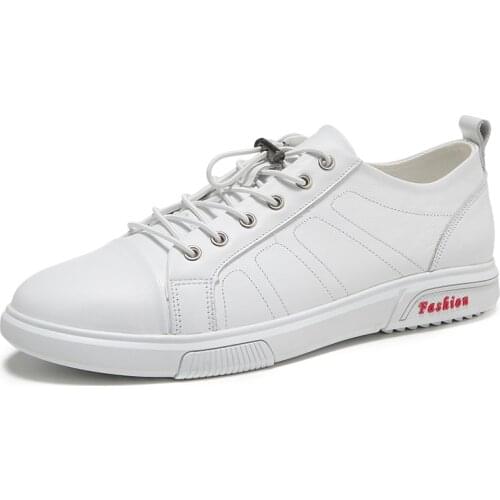 New Leather Men Leisure Shoes High Quality Footwear Man Lace-up Student Sport Shoes Britain All-matching Korean Style Shoes