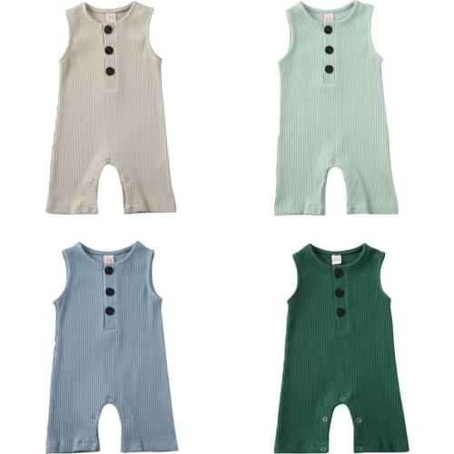 Baby Clothes 2020 Newborn Infant Baby Boys Girls Clothes Sleeveless Romper Jumpsuit Summer Outfit 0-24M