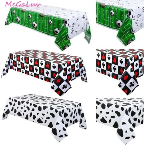 Rectangular Disposable Tablecloth 1.37*2.74 CM Printing Color Milk Pattern Playing Card Family Party Birthday Decoration