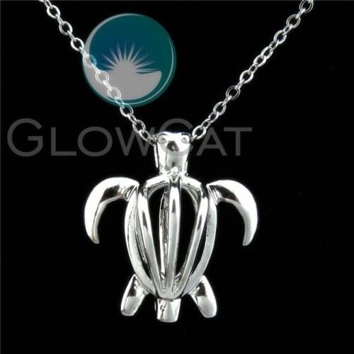 R-K1 Aroma Open Locket Pendant Perfume Essential Oil Aromatherapy Diffuser Necklace Turtle Locket Necklace With Pom