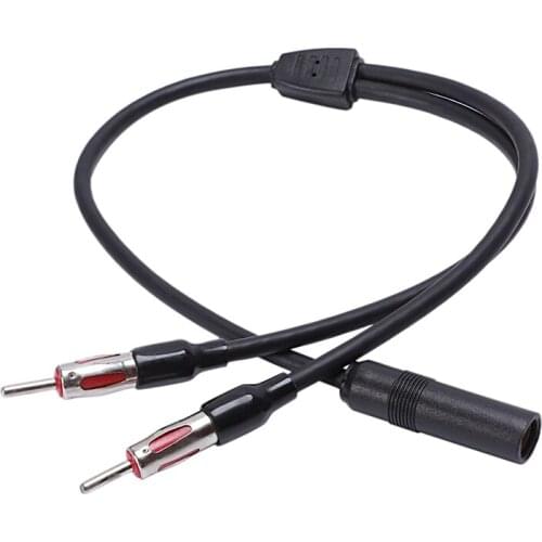 Retail ANTENNA SPLITTER ADAPTER 1 FEMALE TO 2 MALE car o parts Black