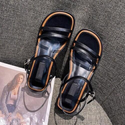 Women Shoes Sandals 2021 Summer Non Slip Buckle Cool Casual Flats Beach All-match Soft Comfortable Female Sandal