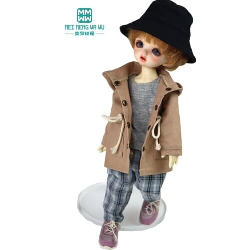 Fit 28-30cm 1/6 BJD YOSD doll clothes Fashion hooded trench coat military green, khaki, black