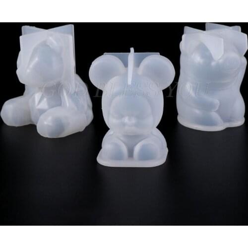 Silicone Mold Mirror 3D Molds DIY Jewelry Making Decoration Cake Fondant Epoxy Resin Crafts Pig Cute Bear Baby Necklace Pendant