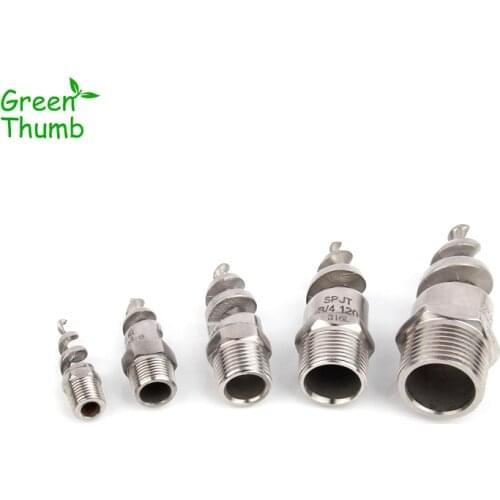 1-10pcs 1/2 Inch Male Thread Stainless Steel Spiral Nozzle Silver Atomizating Sprinkler Garden Hose Metal Nozzle