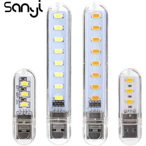 LED Book Light Mini USB LED Light Ultra Bright Reading Book Lamp 3/8 LEDs Lights For Power Bank PC Laptop Notebook Dropship