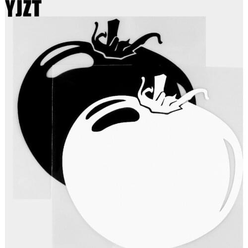YJZT 11.8×11.5CM Vinyl Decals Tomatoes Funny Vegetable High Quality Car Stickers Body Decoration Black / Silver 20B-0315