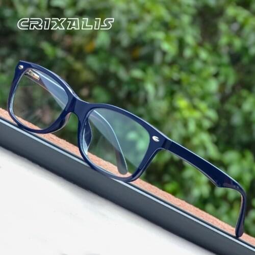 CRIXALIS Square Anti Blue Light Glasses Women Spring Hinge 2021 Computer Optical Myopia Eyeglasses Frame For Men Female UV400