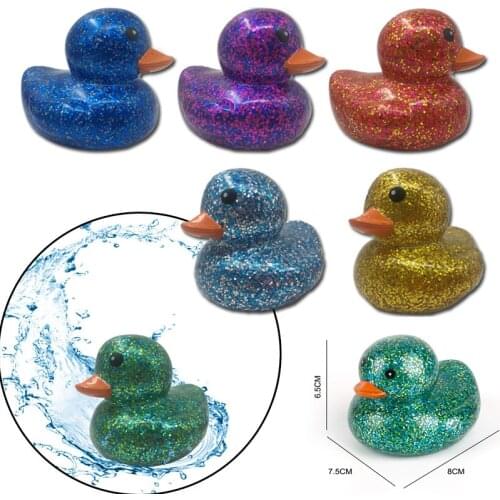 Gold Powder Rubber Duck Baby Bath Toys Sound Squeaky Bathly Water Floating Yellow Duck For Kids Children Gift Classic Toy