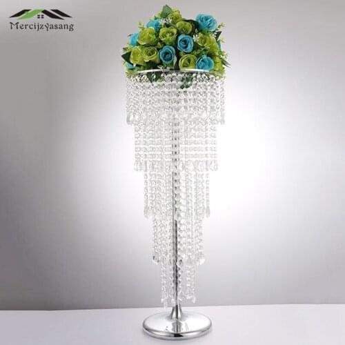 2Pcs/Lot Flower Vases Floor Crystal Vase Plant Floral Holder Flower Pot Road Lead for Home/Wedding Corridor Decoration G163