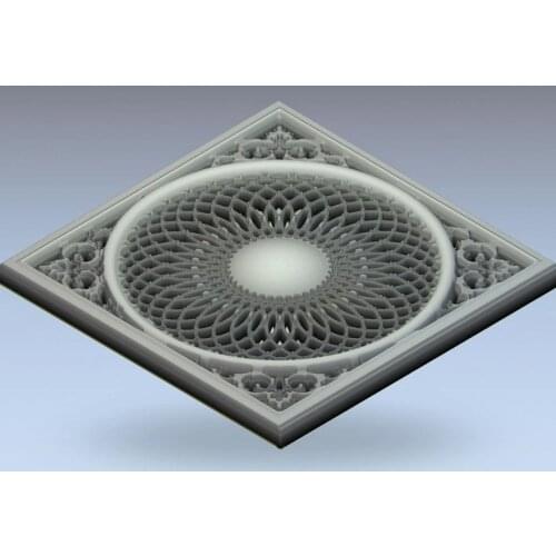 3d model relief for cnc in STL file format rosette_2