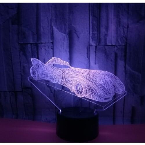 3D LED Illusion Racing Car Model Night Lamp USB LED 7 Colors Flashing Table Lamp as Novelty Gifts Lights & Room Decorations