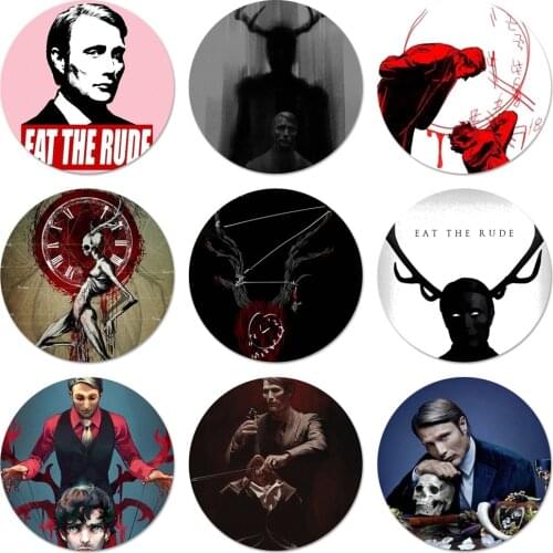 58mm Hannibal eat the rude Icons Pins Badge Decoration Brooches Metal Badges For Clothes Backpack Decoration