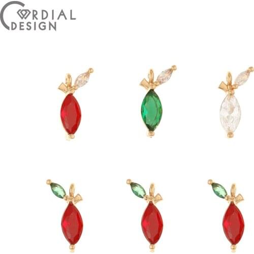 Cordial Design 50Pcs 5*6MM Jewelry Accessories/DIY Pendant/Hand Made/Earring Making/Jewelry Findings & Components/CZ Charms