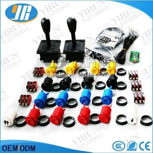 American Joystick HAPP push button 2 players USB to jamma PC PS/3 Raspberry ip controller board for Arcade DIY Bundles kit