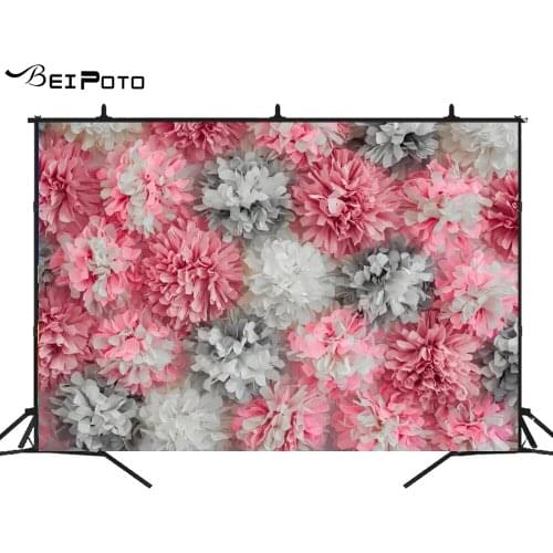 BEIPOTO Pink white paper flower backdrop for photography baby birthday party cake smash photo background newborn studio props