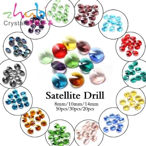 Miyuki Perles Beads Beading Chinese 8/10/14mm Crystal Satellite Drill With The Hole Austrian Glass Charms Jewelry Making DIY