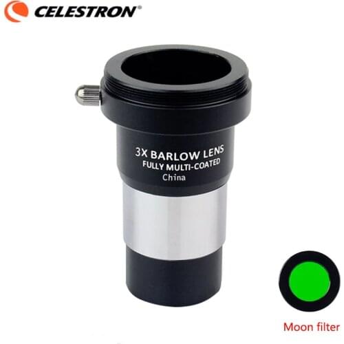 Celestron 1.25" HD 3x Barlow Lens By Magnification Eyepiece Professional Astronomical Telescope Parts Free Gift Moon Filter