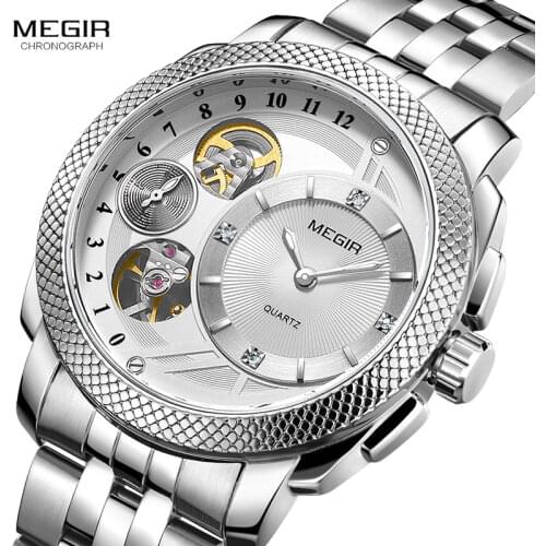 MEGIR Mens Decorative Mechanical Watches Waterproof Hollow Top Brand Watch Men Relojes Hombre