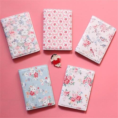 The flowers and birds Passport Holder For girls, Thick PU Leather Travel Passport Cover ID Card Holder, Size:14*10CM