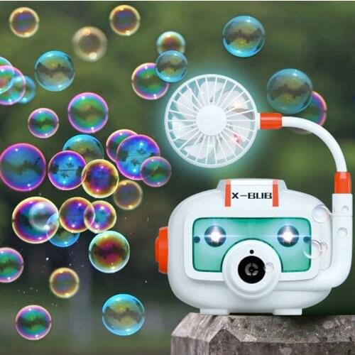 Kids Electric Blower Bubble Machine With Fan Camera Bubble Maker Toy Summer Outdoor Soap Bubble Gun For Children