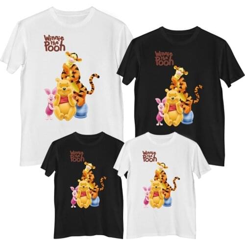 Disney Winnie the pooh T-shirt Comfortable 100% cotton Fashion girls boy t-shirt Mens Women tee shirt family matching outfits