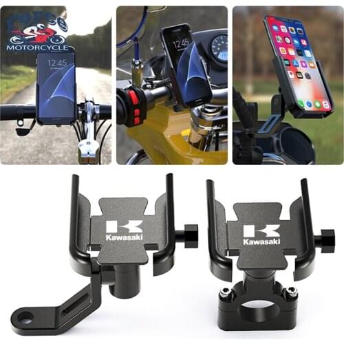 For KAWASAKI Z650 Z800 Z750 Z900 Z900RS Z1000 Z1000SX Z400 Z300 Handlebar Mobile Phone GPS Holder bracket With logo K kawasai