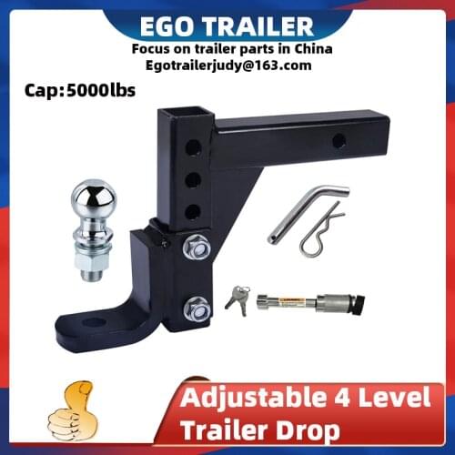 EGO TRAILER 10" Adjustable 4 Level Trailer Drop Hitch Ball Mount Tow for 2" Trailer Receiver TRAILER PARTS