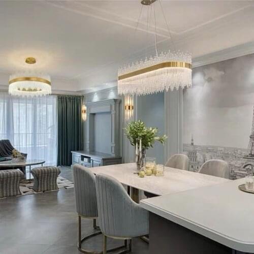 Europe modern led crystal nordic light chandelier kitchen chandeliers ring lamp hanging lamp livingroom dining rooom