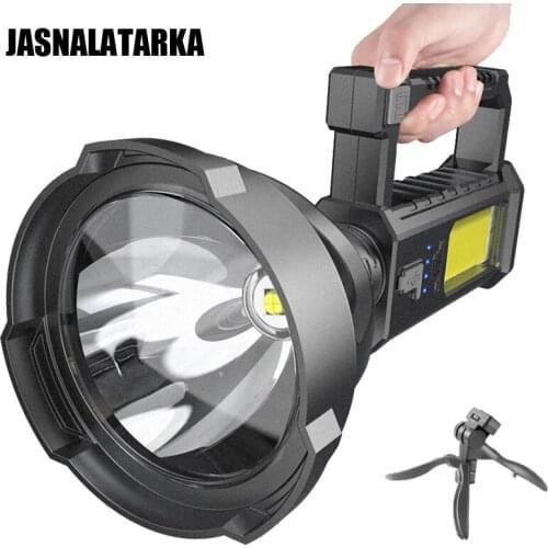 High Power Led Flashlights Tictical Powerful flashlight Hiking Camping Lamp Ultra Bright Torch Support Frame USB Rechargeable