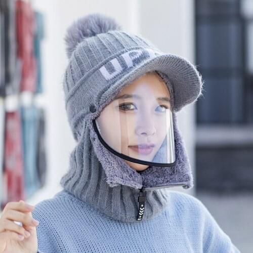 HOT Full Face Mask Headwear Scarves Transparent Hooded Sdult Hat Winter Scarf Warm Full Face Scarf Motorcycle Face Mask Dropship