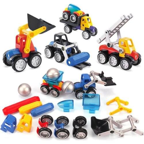 19-56pcs Magnet Toy Sticks & Balls Magnetic Building Blocks Car Kits Construction Toys Designer Educational Toy For Children