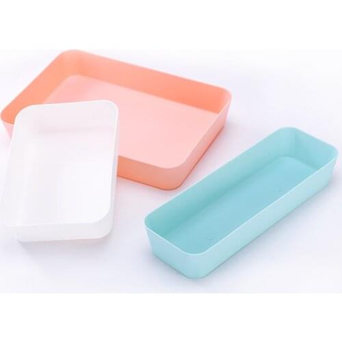 Material Bathroom Grocery Storage Desktop Tray Combinable Cutlery Home Box Plastic compartment Divider Kitchen Drawer Separation