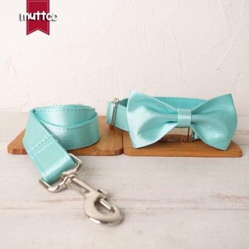 MUTTCO high quality nice pet dog ID tag collar leash THE GLACIER self-design adjustable puppy nameplate collar 5 sizes UDC116