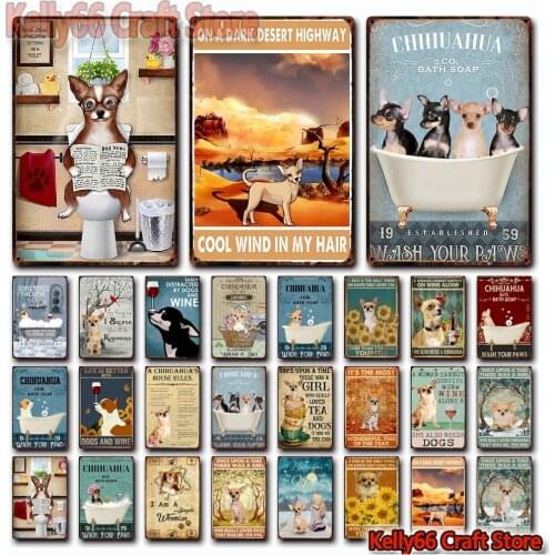 [ Kelly66 ] Pet Chihuahua Dog Bath Soap You Are My Sunshine Tin Metal Sign Home Pub Bar Decor Painting 20*30 CM Size Dy205