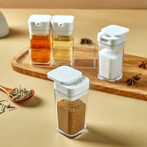 Plastic Transparent Seasoning Bottle Set Kitchen Tools Mini Soy Sauce Vinegar Container Simple Pepper and Salt Shaker Spice Jar
