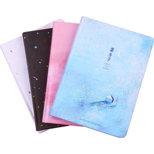 OUR STORY BEGINS Blue House Series Notebook Color Hardcover Notebook 32K A5 Fresh Beautiful Journal Diary Planner Notepad Book