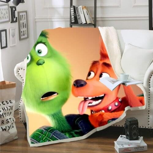 3d Green Hairy Grinch Printed Blankets Are Decorated In A Variety Of Styles By Children Girls Bedding Christmas Gifts Bedroom
