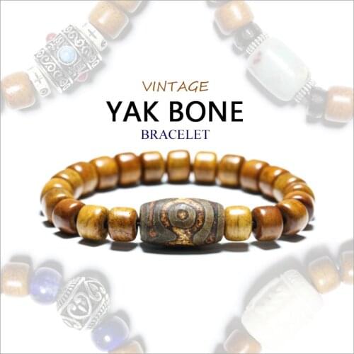 Wholesale Nepalese Handmade Natural Yak Bone Bracelet Retro Personality Chain Bracelet Vintage Style Male And Female Bracelet