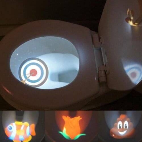 Motion Sensor Toilet Seat Lighting Backlight Toilet Bowl Automatic Night Lamp Seat Sensor Light LED Toilet Projection Lamp