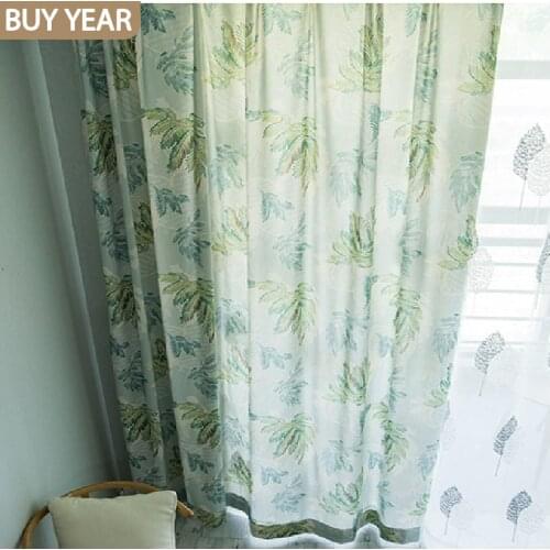 Modern Curtains for Living Dining Room Bedroom Pastoral American Country Curtains Printed Curtain Finished Product Customization