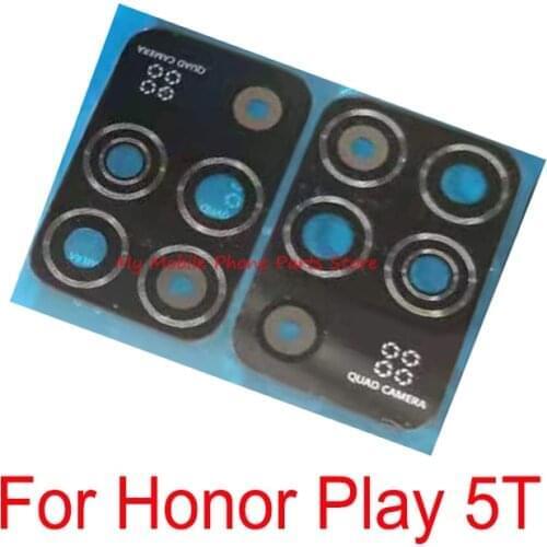 10 PCS New Rear Camera Glass Lens For Huawei Honor Play 5T Back Main Camera Lens Glass With Tape Spare Parts For Honor Play 5T