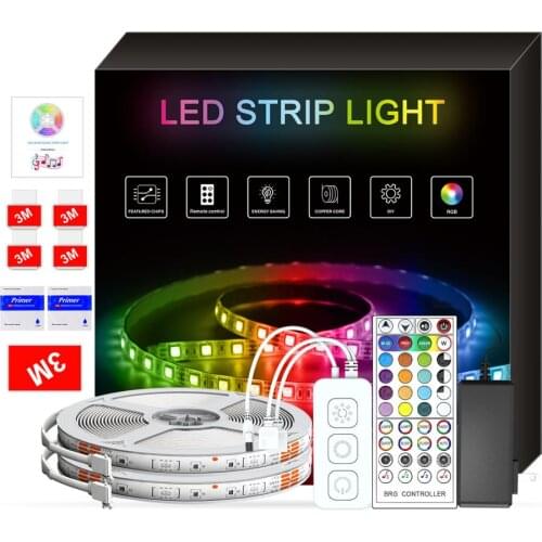 5050 Led Strip RGB DC 12V Flexible Tape Led Ribbon Remote Control Strip Light 5M 10M Music Voice Timing Atmosphere Light Bar